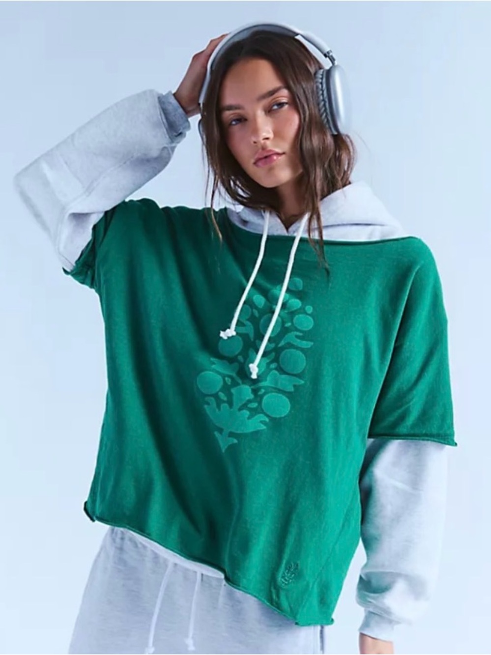 NWT Free People Movement Slam Dunk Logo Tee in Green Glow in XS